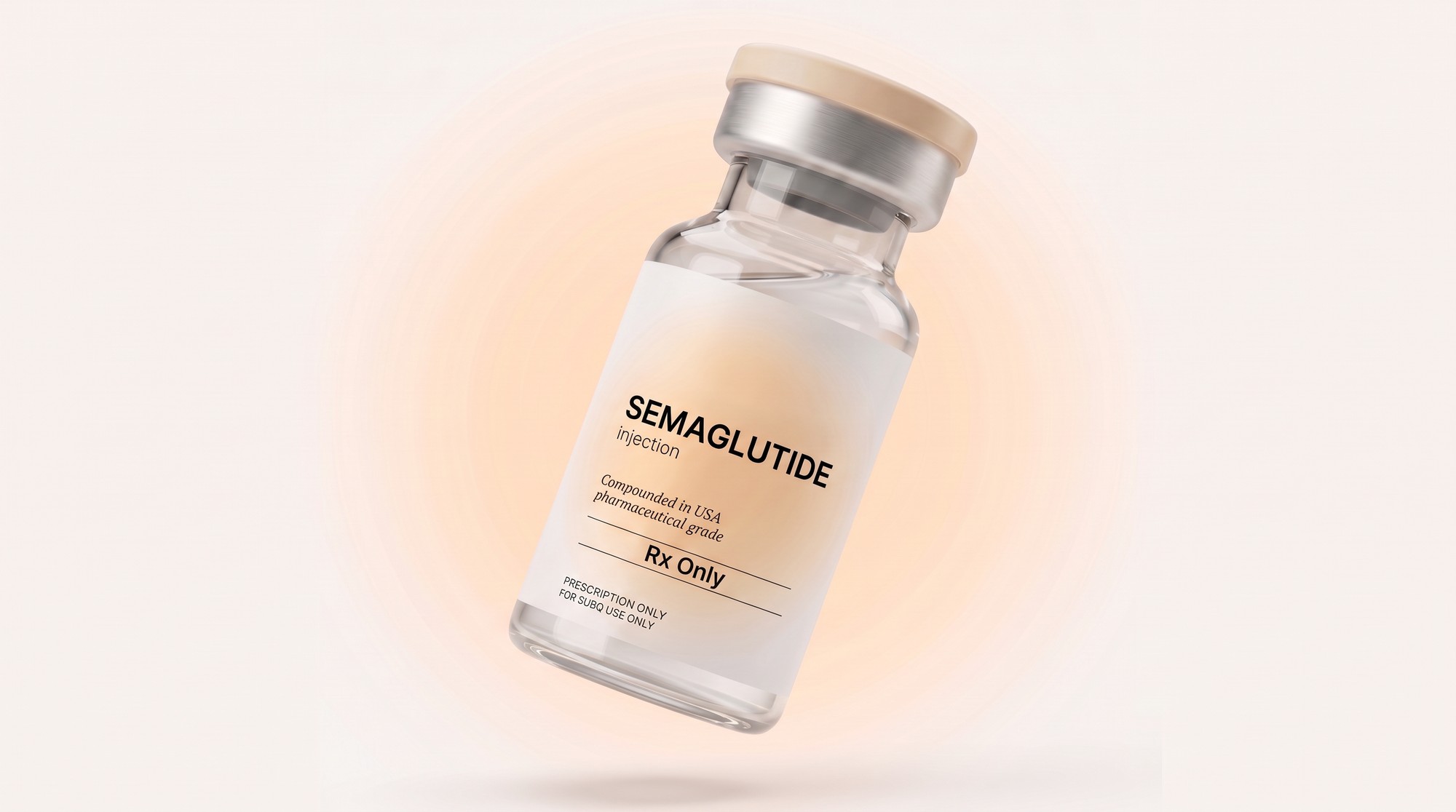 Compounded semaglutide vial, Rx only